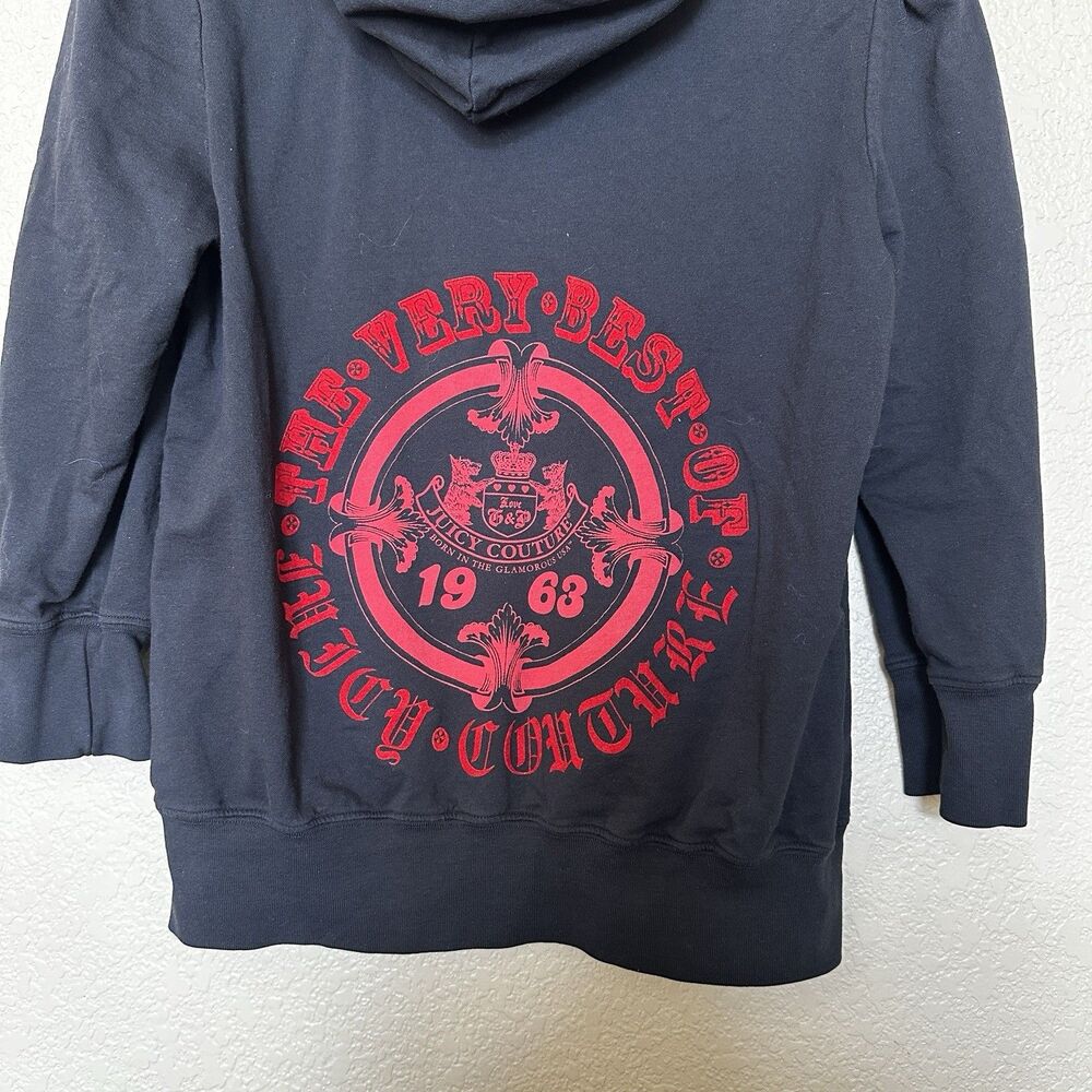 Y2K Juicy‎ Couture Black Red Scottie Dog Half Sleeve Pullover Hoodie Very Best L